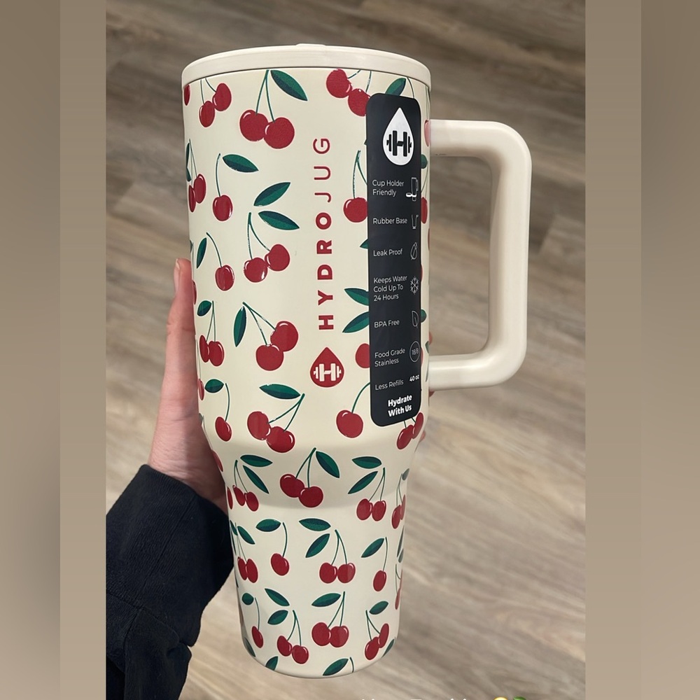 NWT HydroJug🍒 CHERRY 40oz Traveler Tumbler 🍒